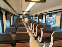Interior of the train from Karlsruhe to Mainz, which is usually packed on this stretch 