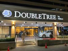 Entrance of the Doubletree hotel
