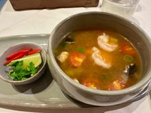 Tom Kha Soup (hot tip: add teriyaki chicken from the buffet)