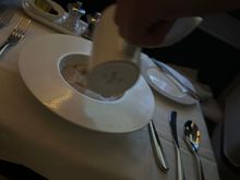 Pouring the soup