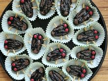 A friend made cicada brownies. (No cicadas were harmed in the making of this photo - or the brownies). 