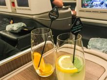 Pre-departure beverages were offered. What can I say? either I am difficult or I really just like the mint lemonade because I made a special request for one even though it wasn’t on the tray. No problem was the response and within minutes she brought me a nice, fresh mint-lemonade.