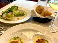Scallops + Salad