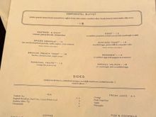 Breakfast menu