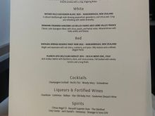 Drinks list
