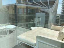 Balcony has space for a doubke deckchair, faces south east & south 
