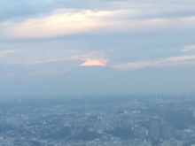 Mt. Fuji making a morning appearance from the Royal Park Hotel. 