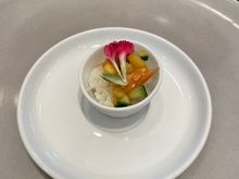 Amuse Bouche: Smoked salmon poke bowl…..it’s okay, not the best 
