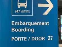 not above the wing, but amusing for avgeeks … the city bus from Montreal Dorval to downtown is the Route 747