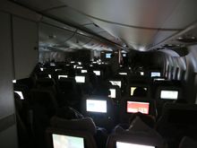 Interior of 380 of EK406 after dark
