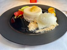 Decent coconut dessert, although the lime sorbet was rock solid frozen and pretty much was inedible. Gave it like 10 mins to thaw, and nothing so just gave up, ha.