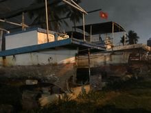 Some abandoned boats at beachside