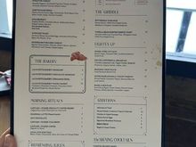Breakfast menu, including the listing showing the Platinum breakfast on the bottom of the menu.