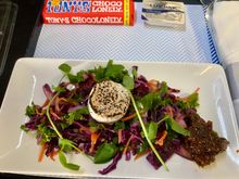 Kale and cranberry slaw with honey glazed goats cheese
