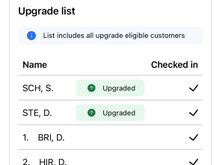New upgrade list in app. 