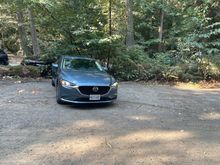 Exterior with the lights turned on 