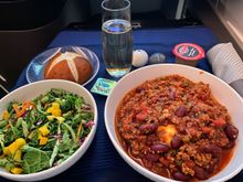 Vegetarian chilli and polenta cake