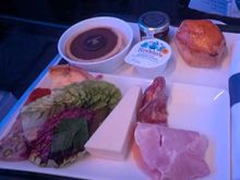 From Speedbird Julie on X, looks like this is the ploughman’s lunch… a dessert and a scone is an awful diet, just stodgy sugary crap