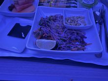 Meal prior to landing. Cold noodle salad. It was better then I anticipated 