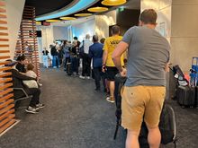 The ubiquitous ANA lounge queue this Saturday morning. 
