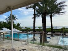 Pool bar, you can see the Ocean in the distance