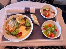 Fish and veggie appetizers, white fish main
