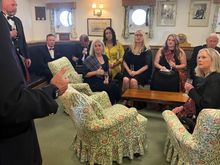 Listening to some fascinating stories from our tour host.