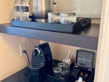 Could use an undercabinet light above the Nepresso machine