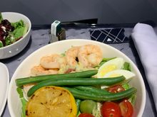 Shrimp salad; it’s on the light side but sometimes that might be what one wants/needs