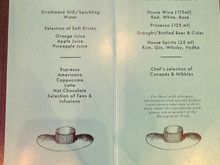 Menu of Diamond complementary items 