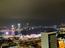 Late night view from balcony suite , fewer CHRISTmas lights this year / post CoVid predicament :(
