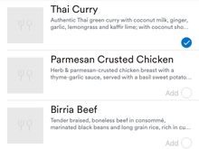 if I heard the FA correctly, only the chicken and the beef were available on board

