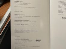 Here is the menu: I ended up preordering the beef.