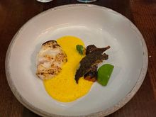 Monkfish with different carrot preparations. Was decent.