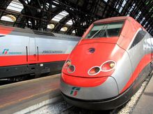Frecciarossa awaiting departure from Milano Centrale.