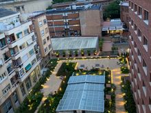 The garden seem from above : it catches most sun from the west making it a cool place of shade during hot sumners 