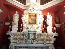 The altar. Apparently, the original painting that washed up is the centerpiece of the alter.