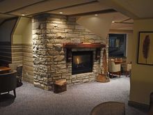 Gold Lounge fireplace