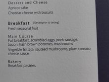 The menu we were provided initially, only to have it taken away
