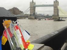 Freddie checking out the sights of London.
