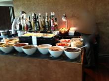 one of three salad bar stations