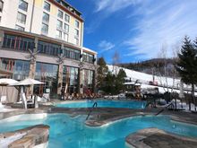 Hotel pools in daylight