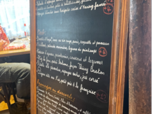 Chalk board menus