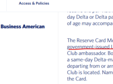 Sky Club CC access must present credit card, ID, and boarding pass.