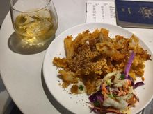 Jameson's on the rocks, the pasta and some salad just to please Mrs E 