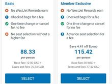 Regular fare $88 Member fare $115 (more expensive)