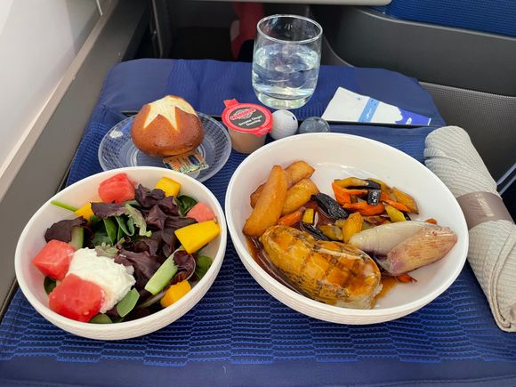 Salad and chicken