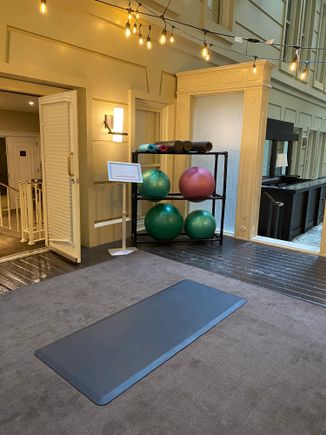 Temporary yoga area