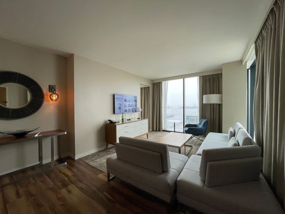 Bay view suite is modern and extremely clean