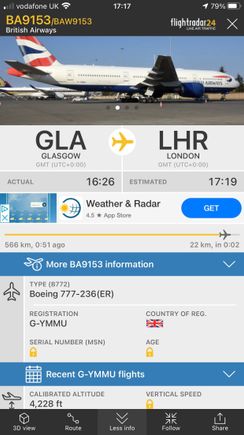 Now on its way to LHR